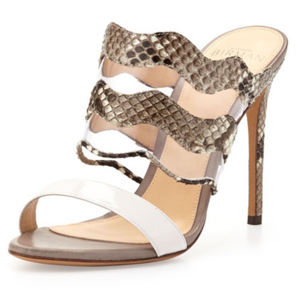 Alexandre Birman Python And Pvc Mule Slides. - image 1